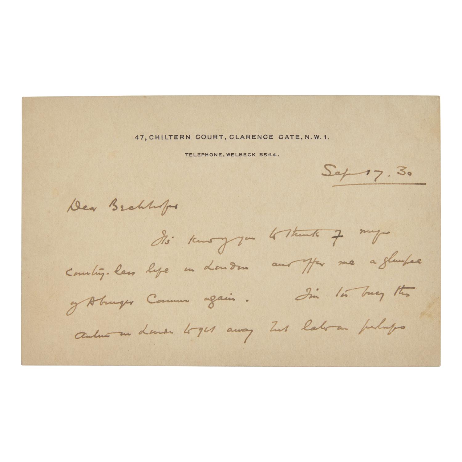 [Literature] Wells, H.G. Autograph Letter, signed