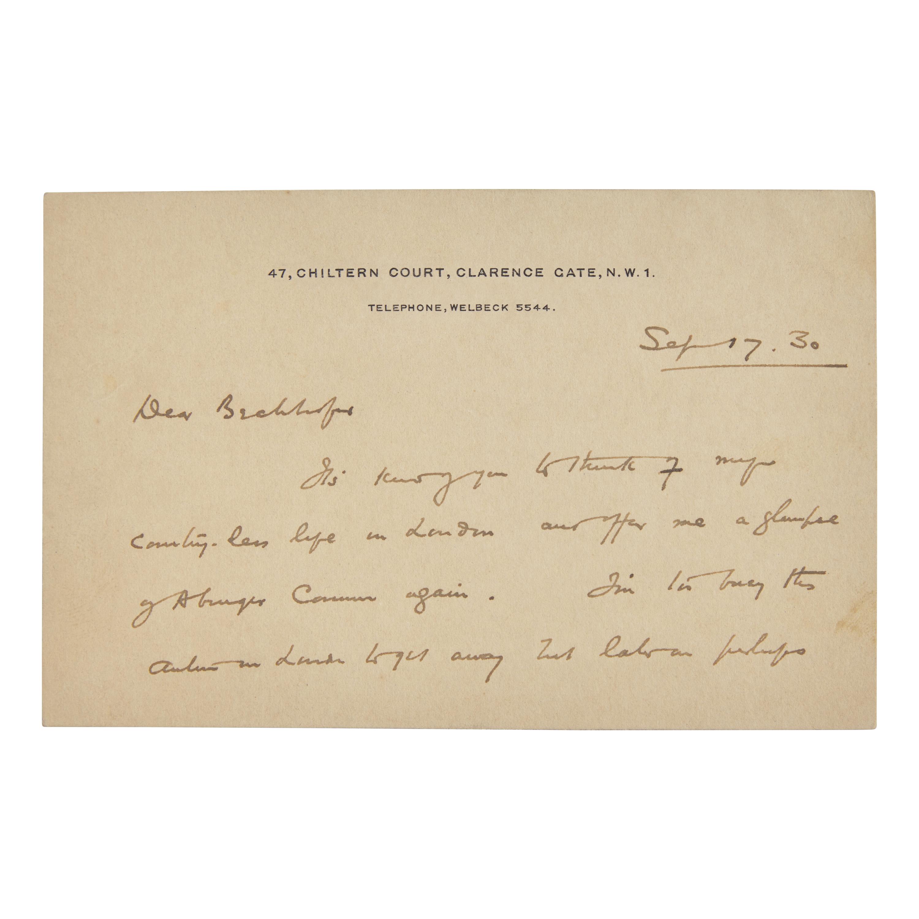 [Literature] Wells, H.G. Autograph Letter, signed