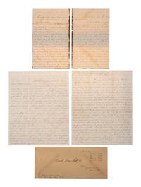 [CIVIL WAR]. A group of 4 letters written by Lieutenant Malcom Ammidon, Companies H & C, 34th Massachusetts, with Lincoln and slavery content.