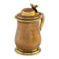 A George I Brass Covered Tankard