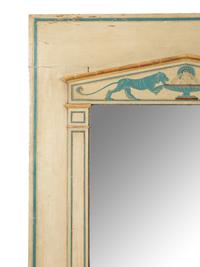 A Northern European Neoclassical Painted Overmantel Mirror
