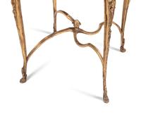 A Louis XV Style Gilt Bronze and White Marble Side Table