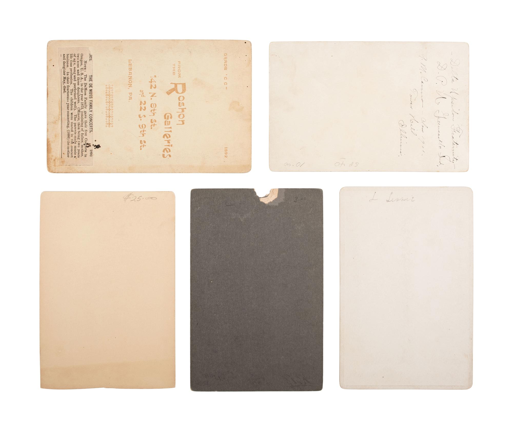 [EARLY PHOTOGRAPHY]. 83 cabinet & large format photos, incl. children, families, students, & a band