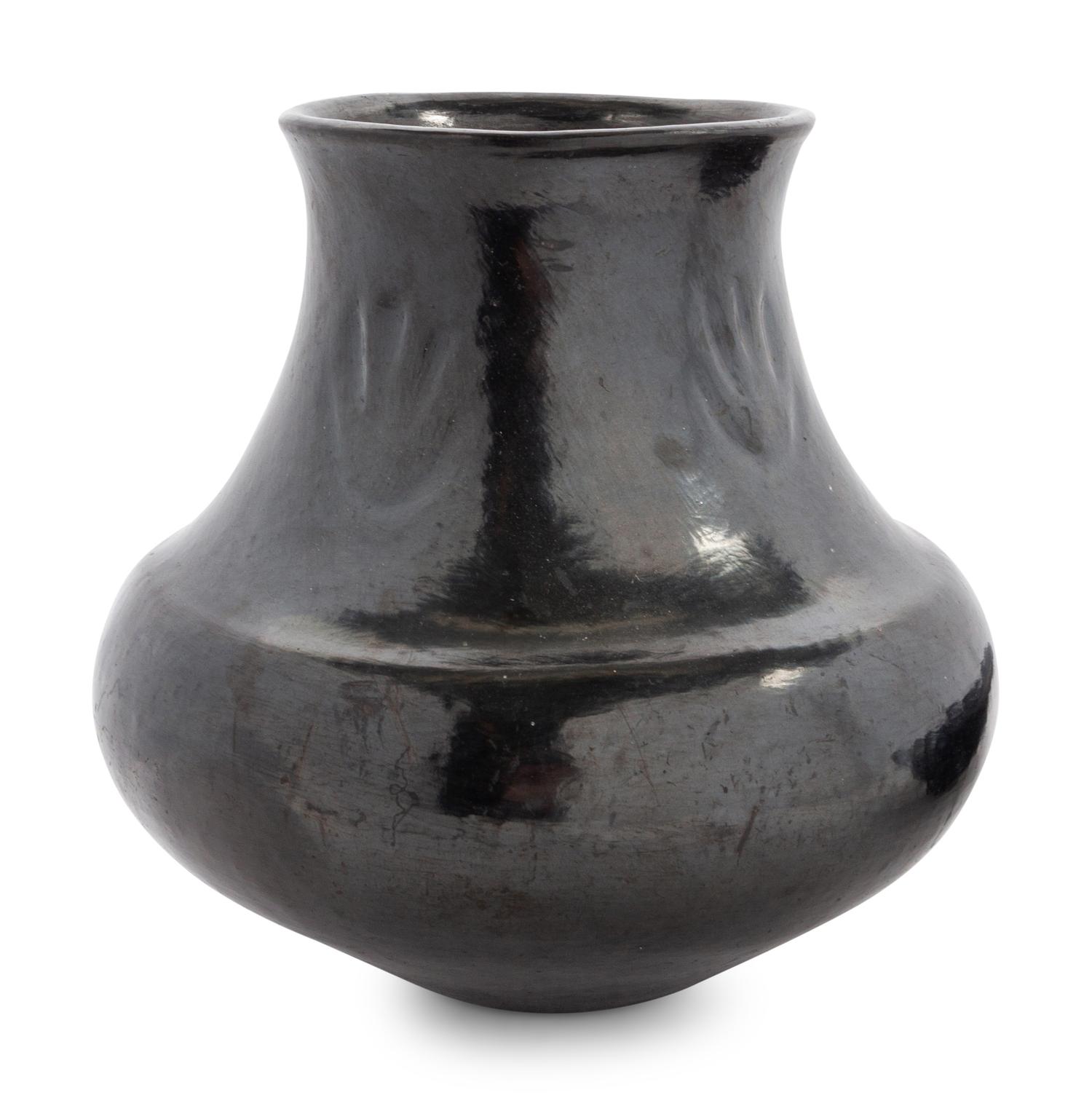 A Pair of Santa Clara Pueblo Blackware Pottery Items