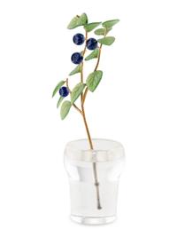 A Carved Rock Crystal, Nephrite, Lapis and 18-Karat Gold Blueberry Plant Study