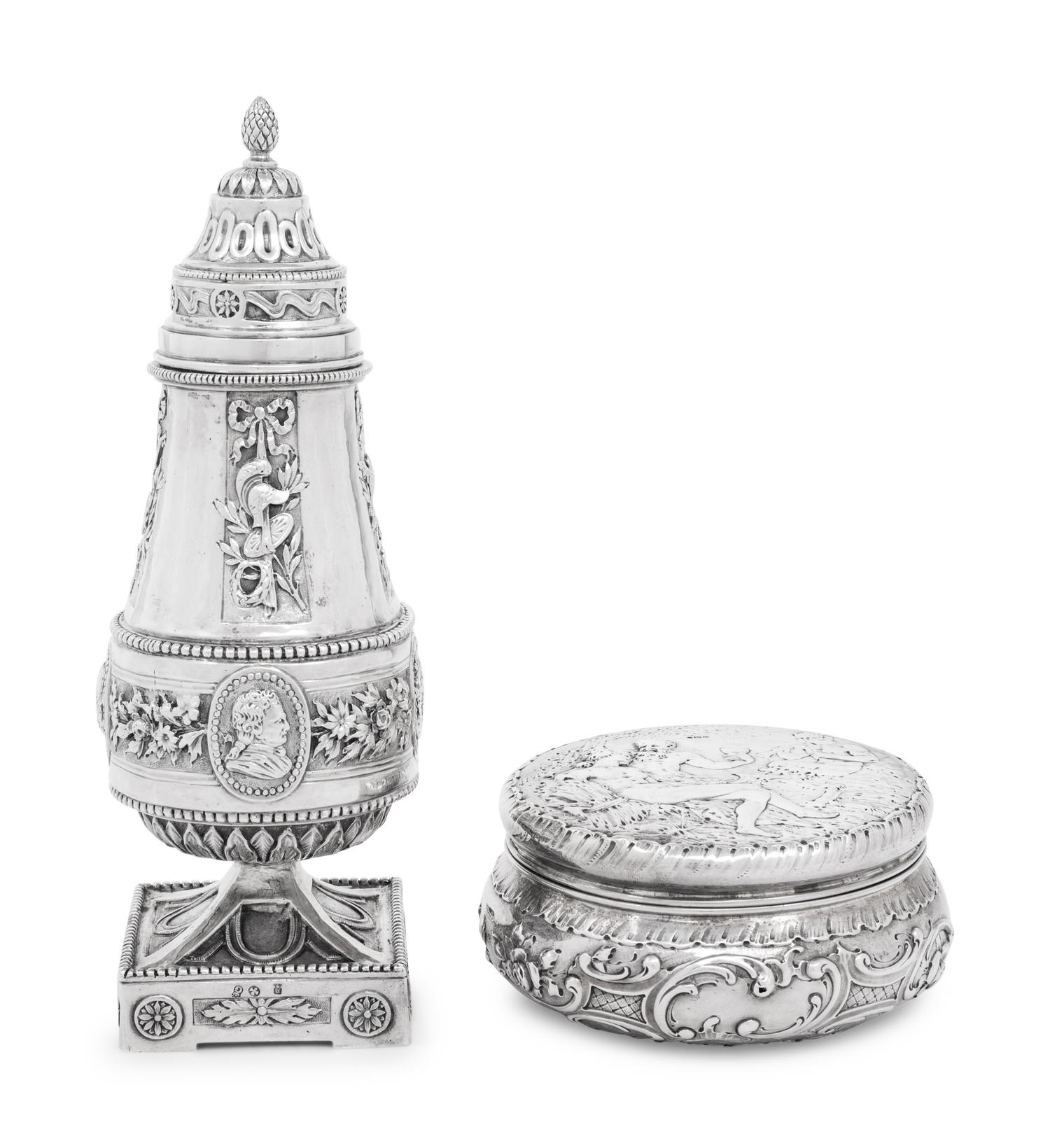 Two Continental Silver Table Articles
