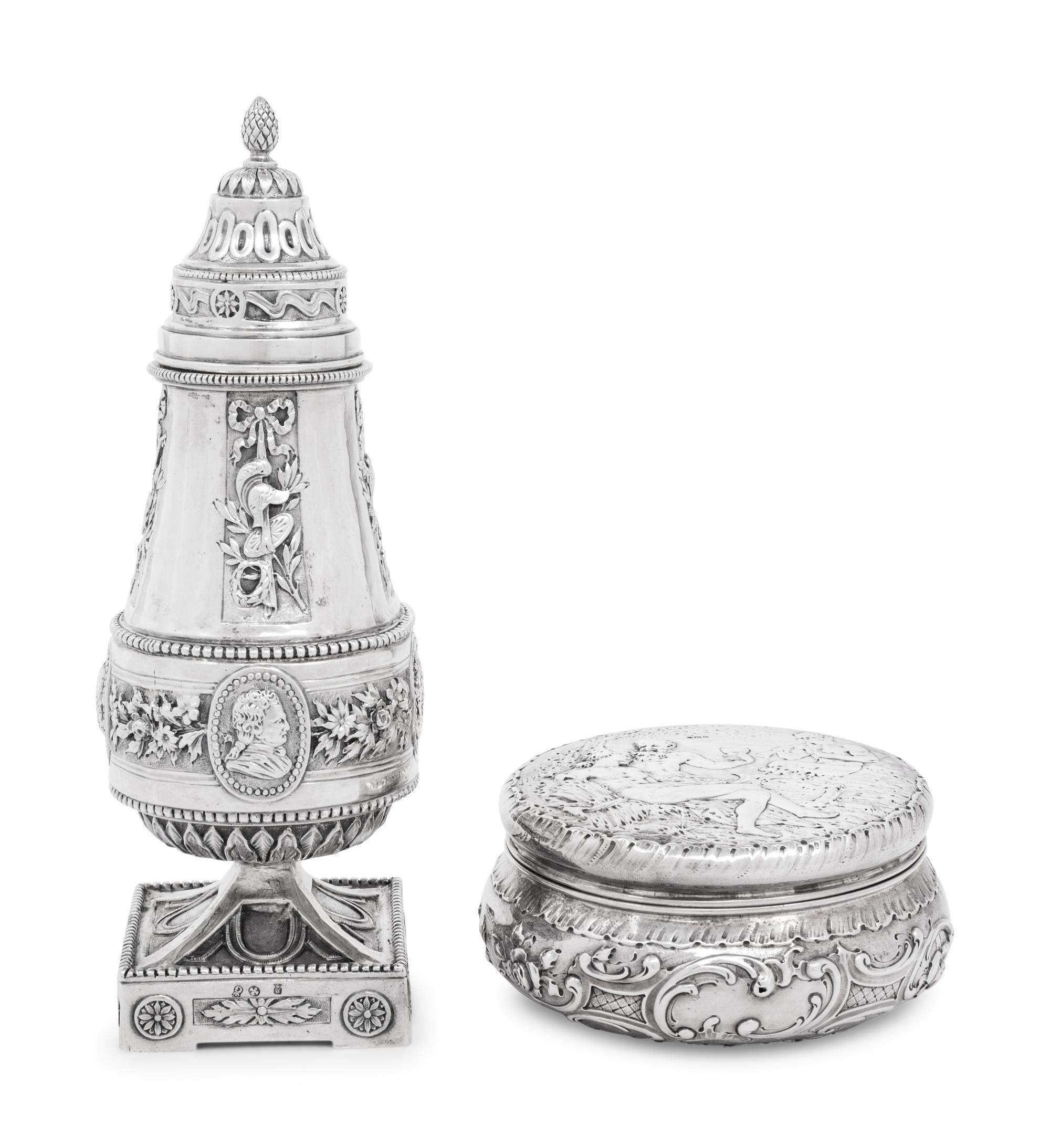 Two Continental Silver Table Articles