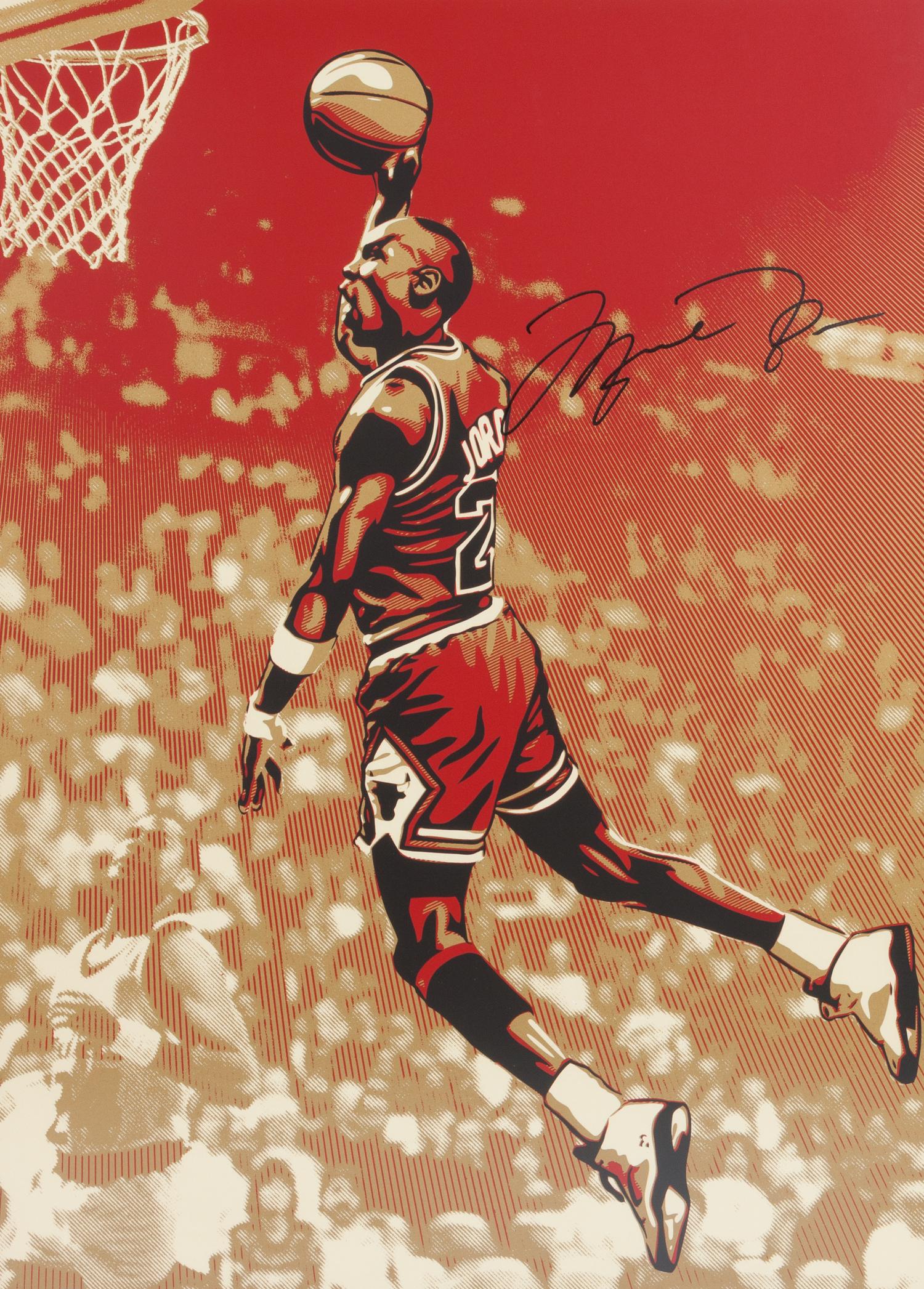 A Michael Jordan Chicago Bulls Signed Autograph Shepard Fairey Limited Edition Silkscreen Print (Upper Deck Authenticated),