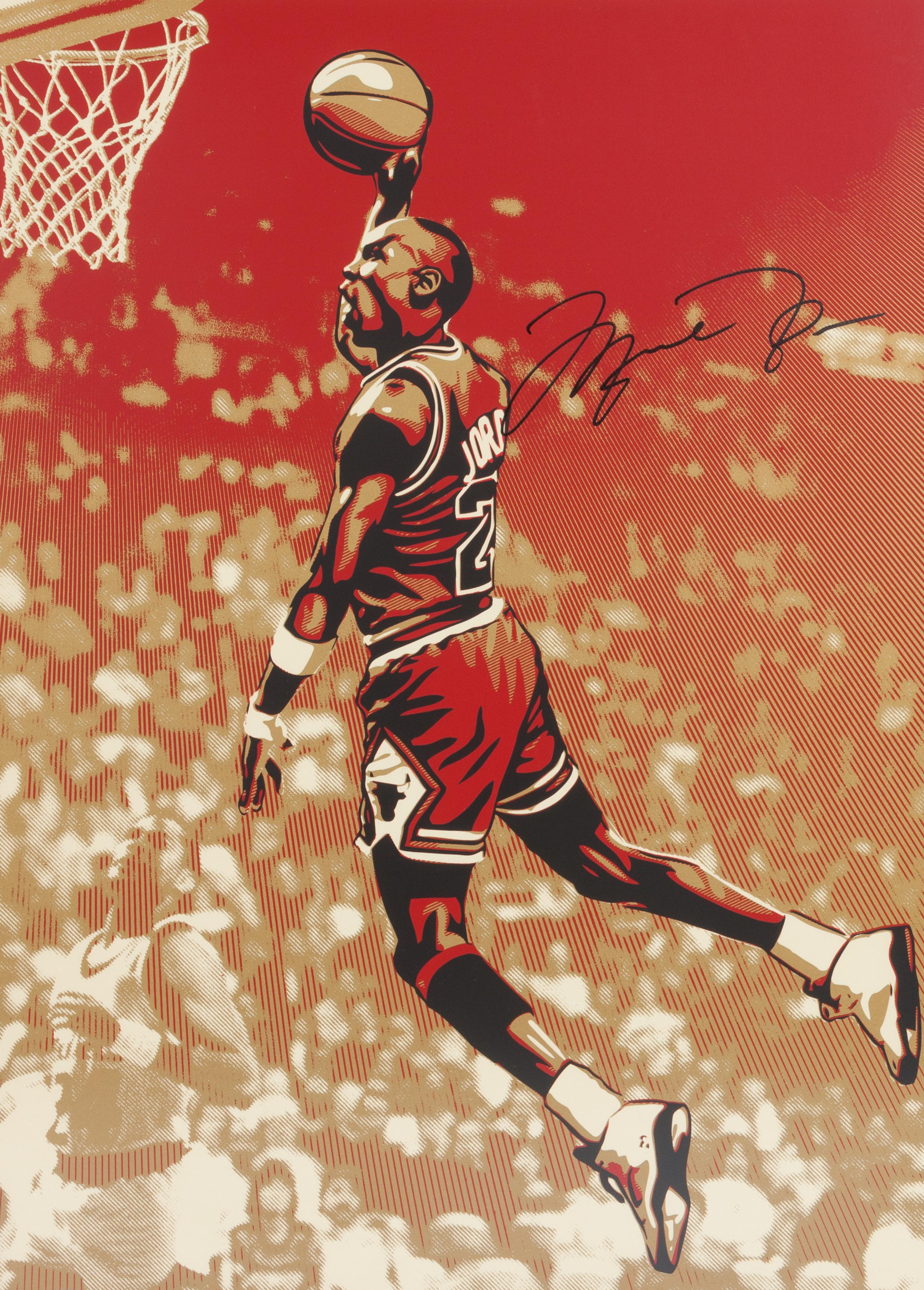 A Michael Jordan Chicago Bulls Signed Autograph Shepard Fairey Limited Edition Silkscreen Print (Upper Deck Authenticated),