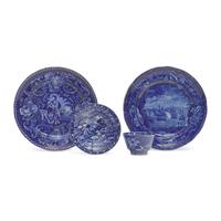 A Group of Four Staffordshire Historical Blue Transferware Items