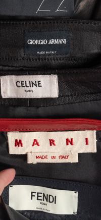 Five Leather Skirts: One Marni, One Fendi, One Giorgio Armani, One Ralph Rucci, One Celine
