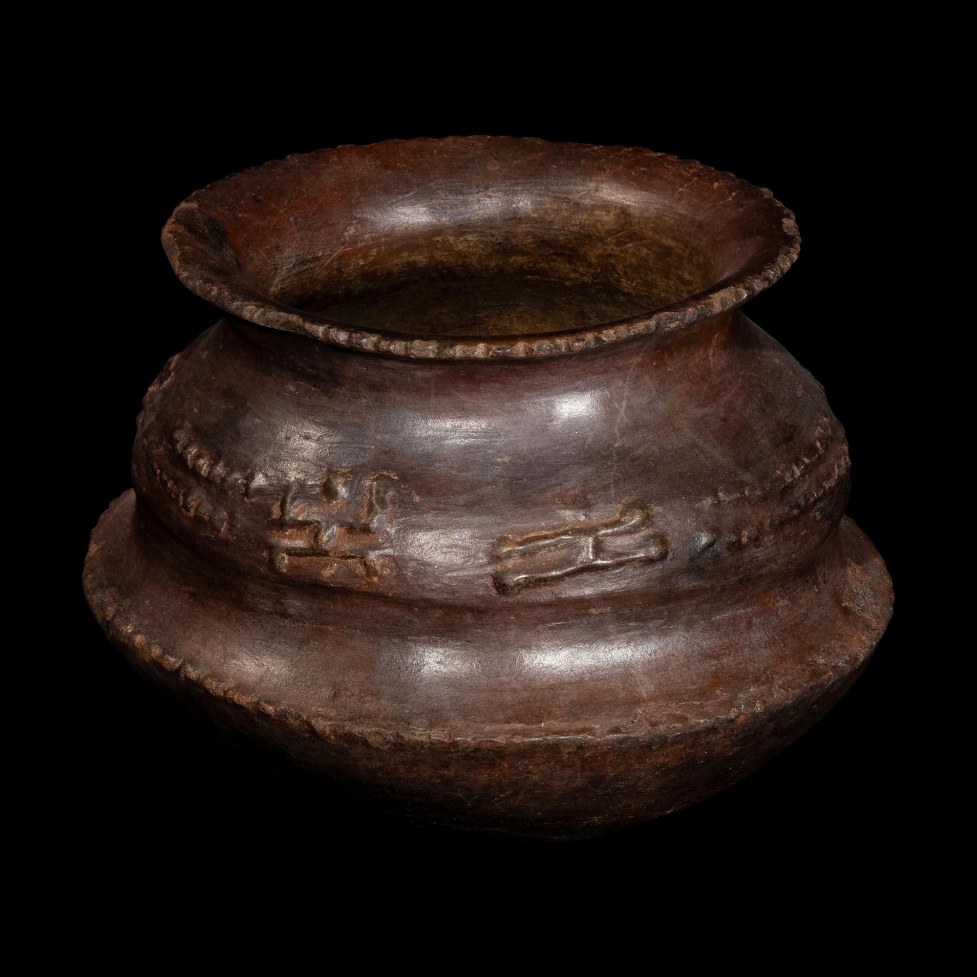 Six San Agustin Burnished Carinated Bowls