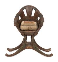 A Venetian Painted and Parcel Gilt Gondola Chair