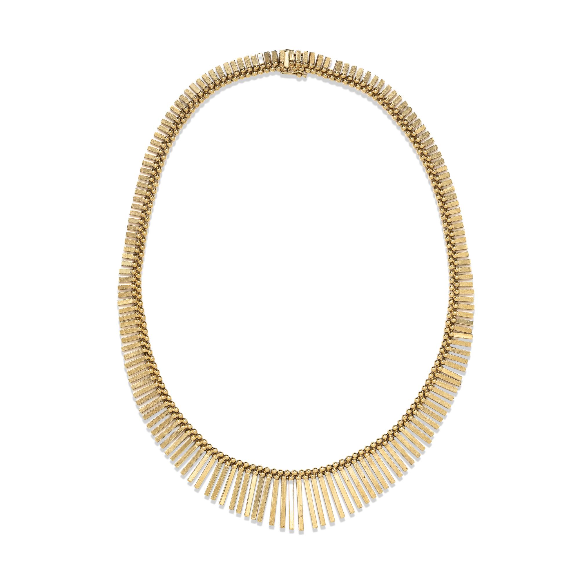 YELLOW GOLD FRINGE NECKLACE