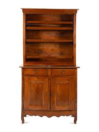 A French Provincial Fruitwood Buffet à Deux Corps