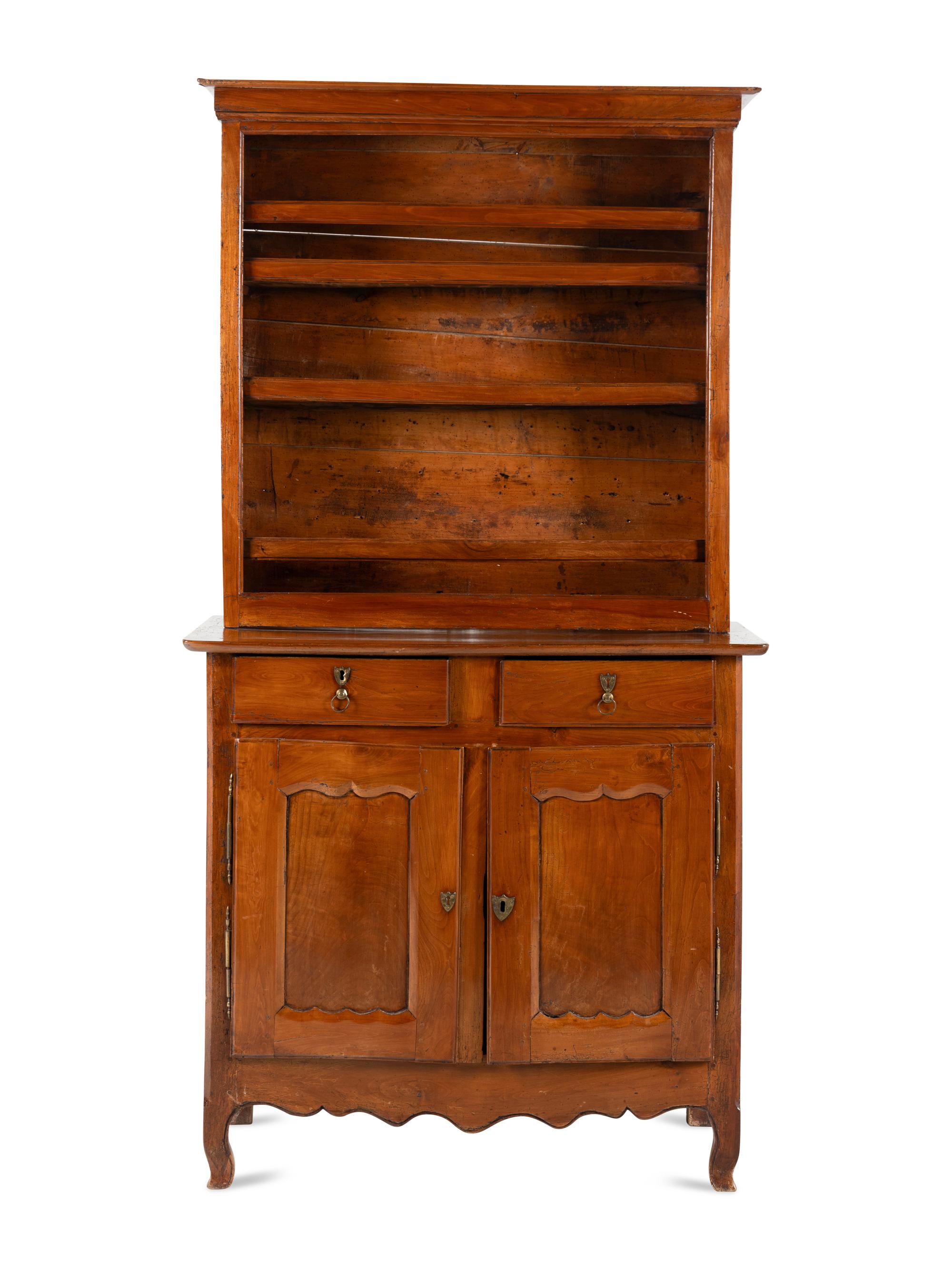 A French Provincial Fruitwood Buffet à Deux Corps