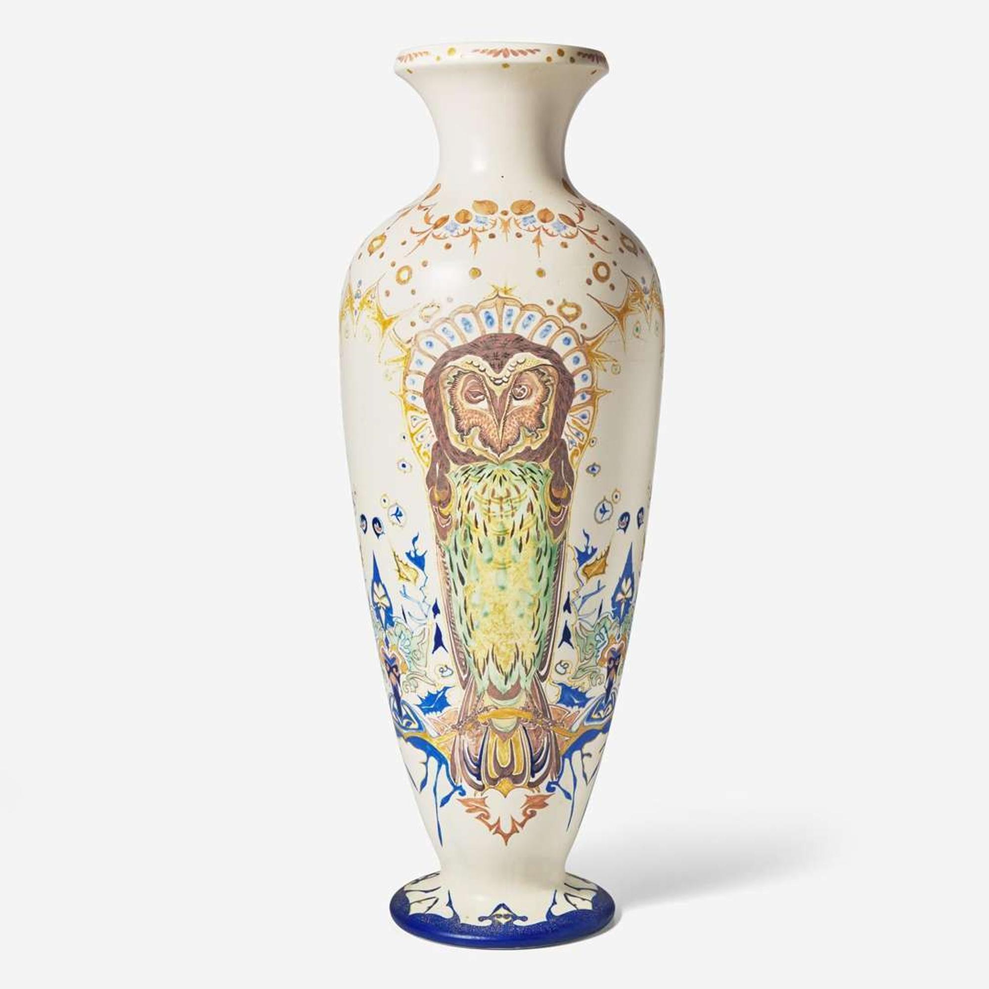 A large Art Nouveau glazed earthenware floor vase Plateelbakkerij Zuid-Holland (founded 1897), Gouda, Netherlands, 1898