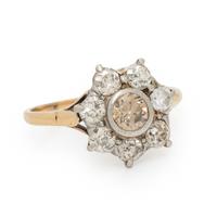 COLORED DIAMOND AND DIAMOND RING