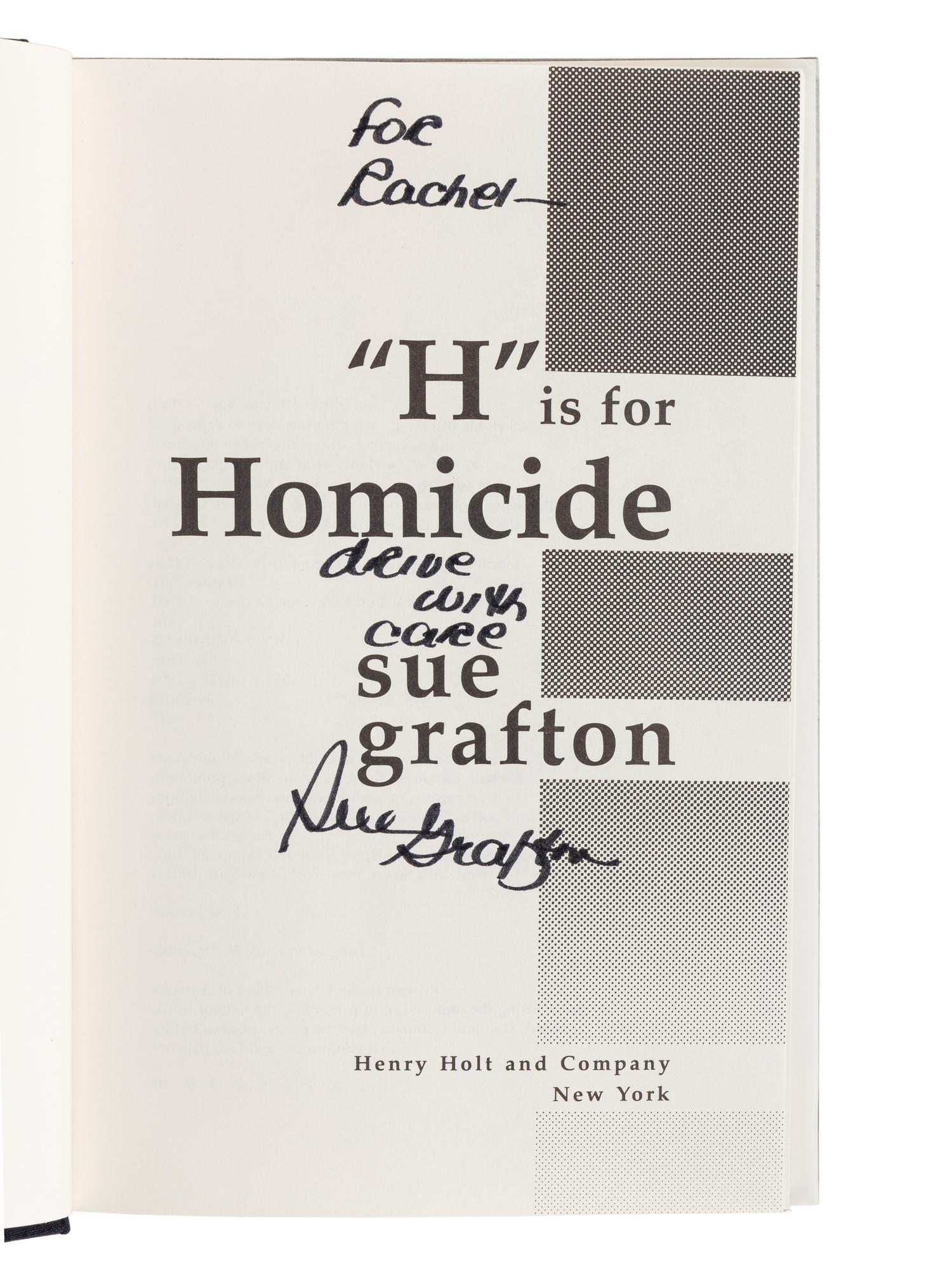 GRAFTON, Sue (1940-2017). A group of 4 FIRST EDITION, FIRST ISSUES by Grafton from the Alphabet Series featuring Kinsey Millhone, MOST SIGNED, comprising: