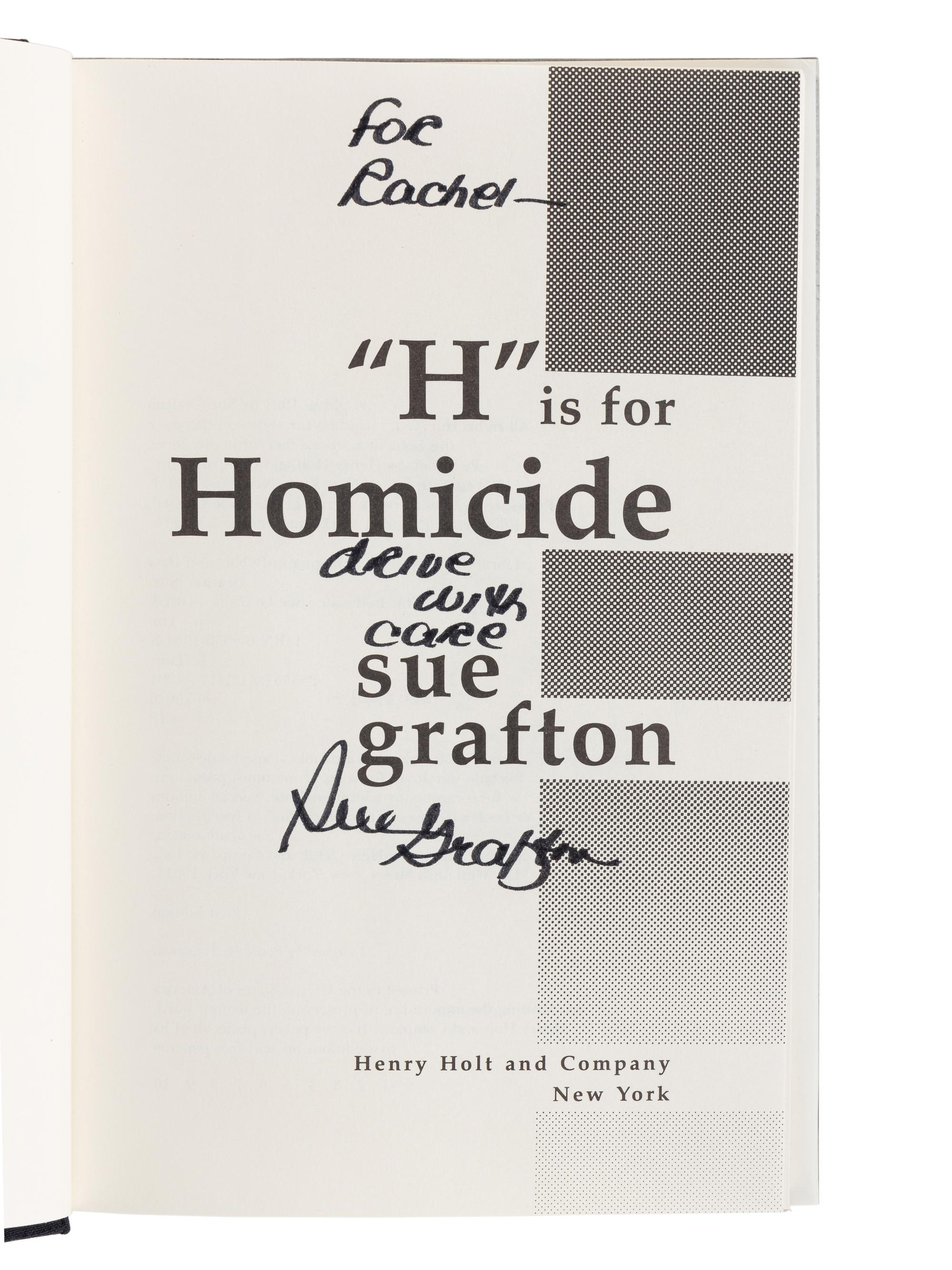 GRAFTON, Sue (1940-2017). A group of 4 FIRST EDITION, FIRST ISSUES by Grafton from the Alphabet Series featuring Kinsey Millhone, MOST SIGNED, comprising: