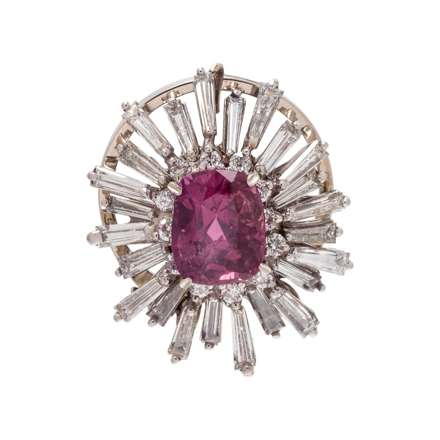 PINK SAPPHIRE AND DIAMOND CONVERTIBLE RING/PENDANT