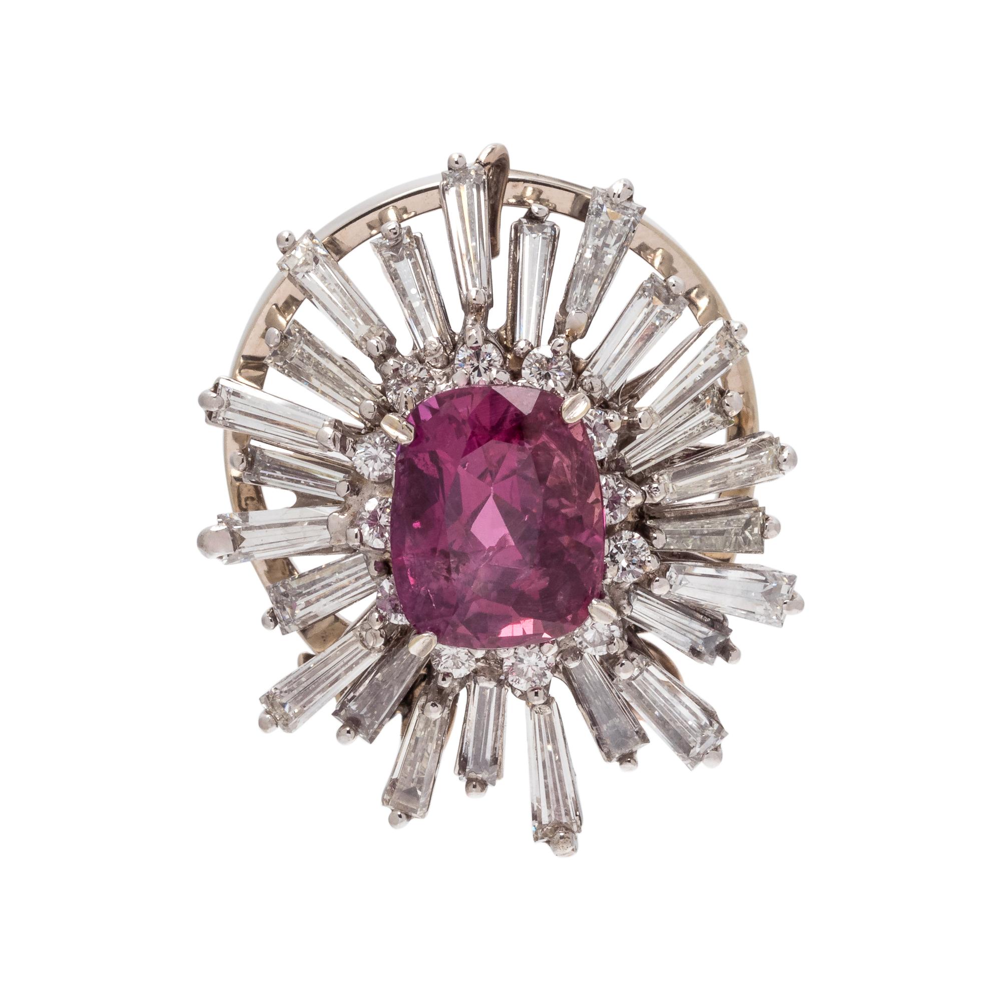 PINK SAPPHIRE AND DIAMOND CONVERTIBLE RING/PENDANT