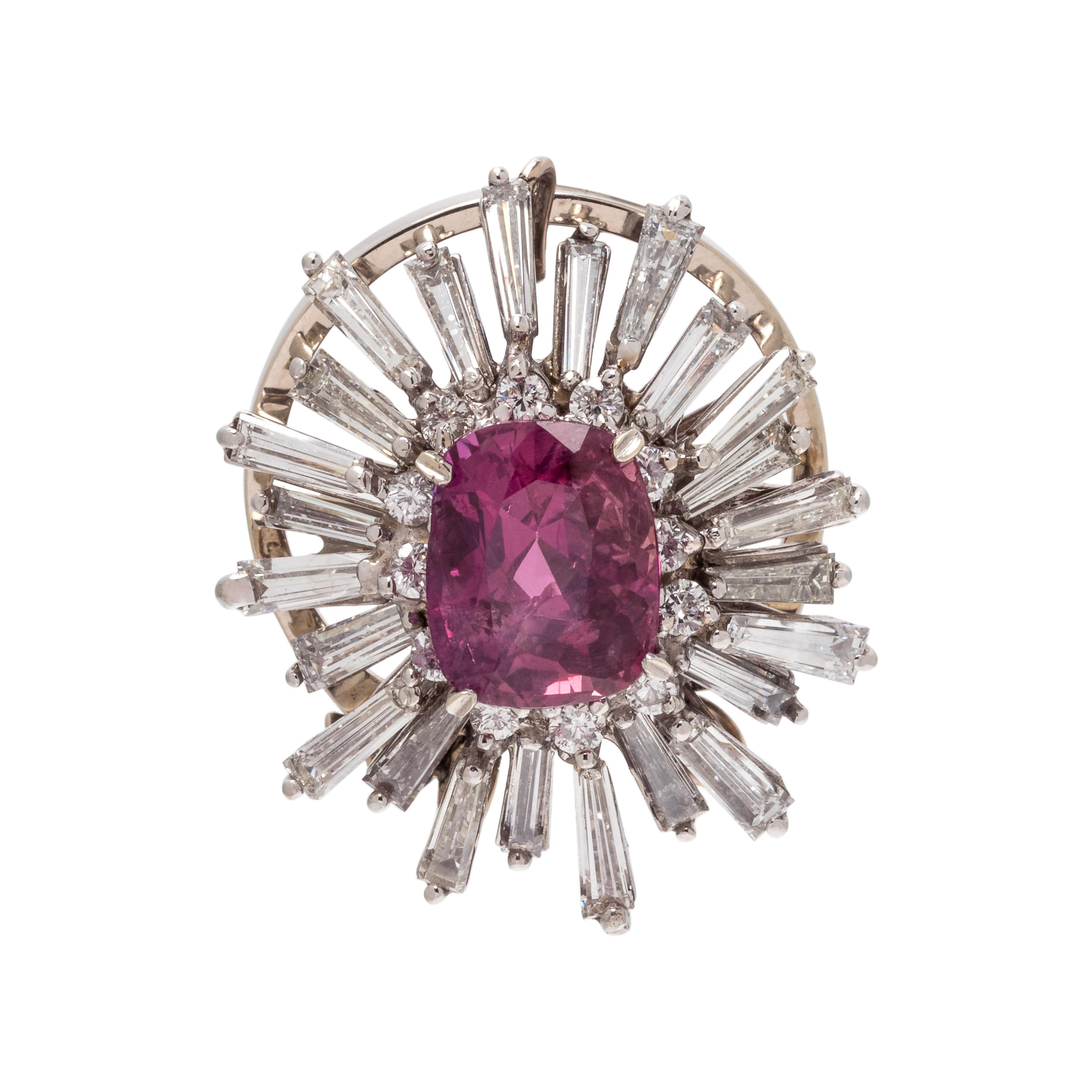 PINK SAPPHIRE AND DIAMOND CONVERTIBLE RING/PENDANT