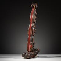 Haida Carved Totem Pole and Bear Cub