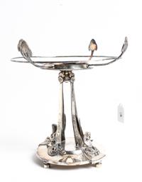 An American Silver-Plate Centerpiece Base, Gorham Mfg. Co., Providence, RI, 19th Century, the foot with applied Egyptian motifs.