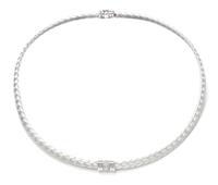 An 18 Karat White Gold and Diamond Collar Necklace, Italy, 19.40 dwts.