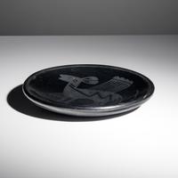 Maria and Santana Martinez (San Ildefonso, 1887-1980 / 1909-2002) — Blackware Plate, Painted by Popovi Da
