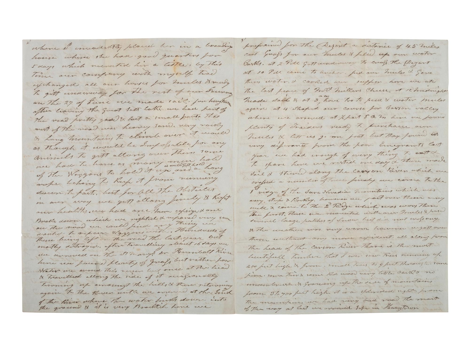 [GOLD RUSH]. Letter describing the arduous overland journey from Ft. Laramie to California, 1851.