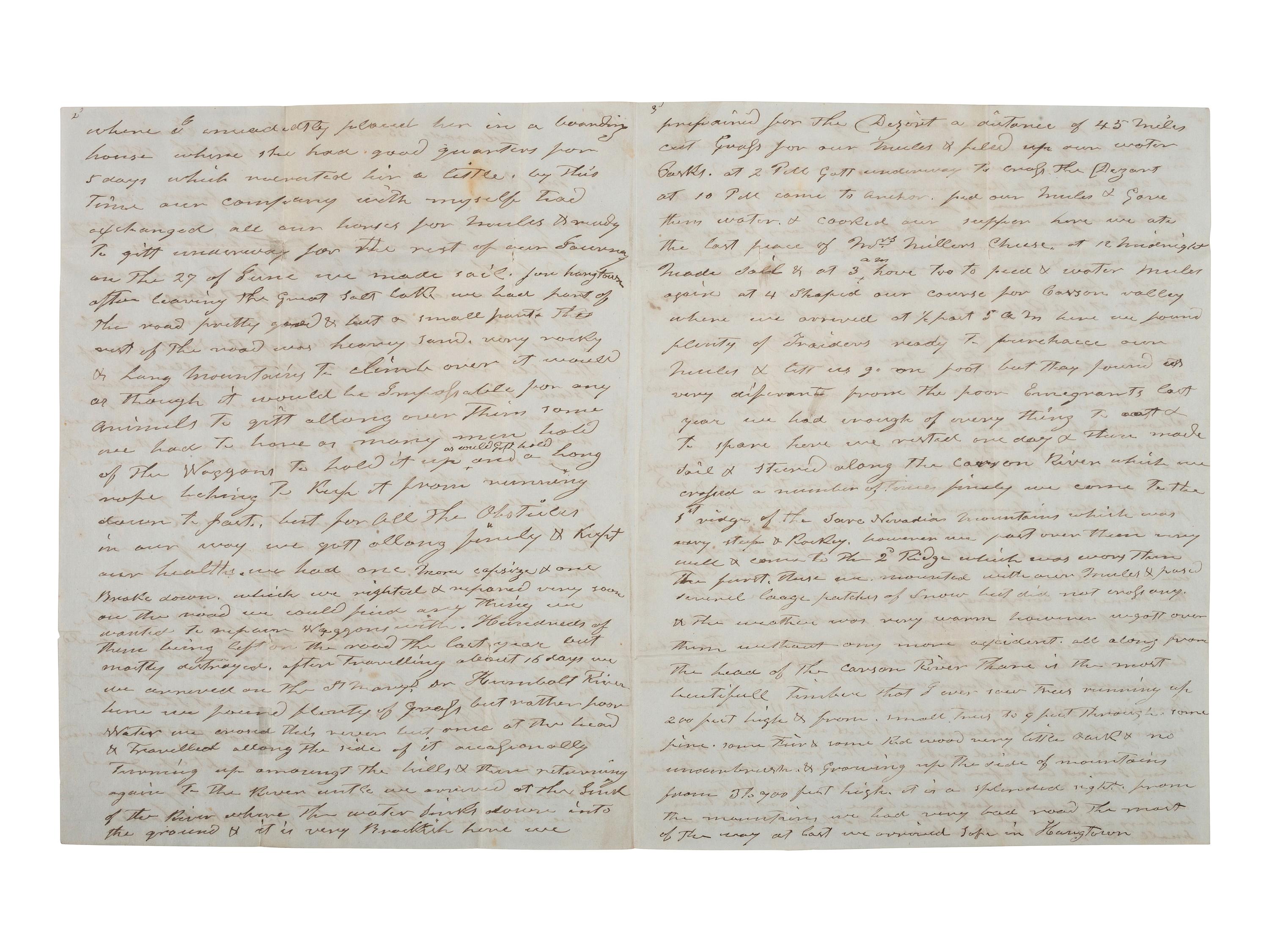 [GOLD RUSH]. Letter describing the arduous overland journey from Ft. Laramie to California, 1851.