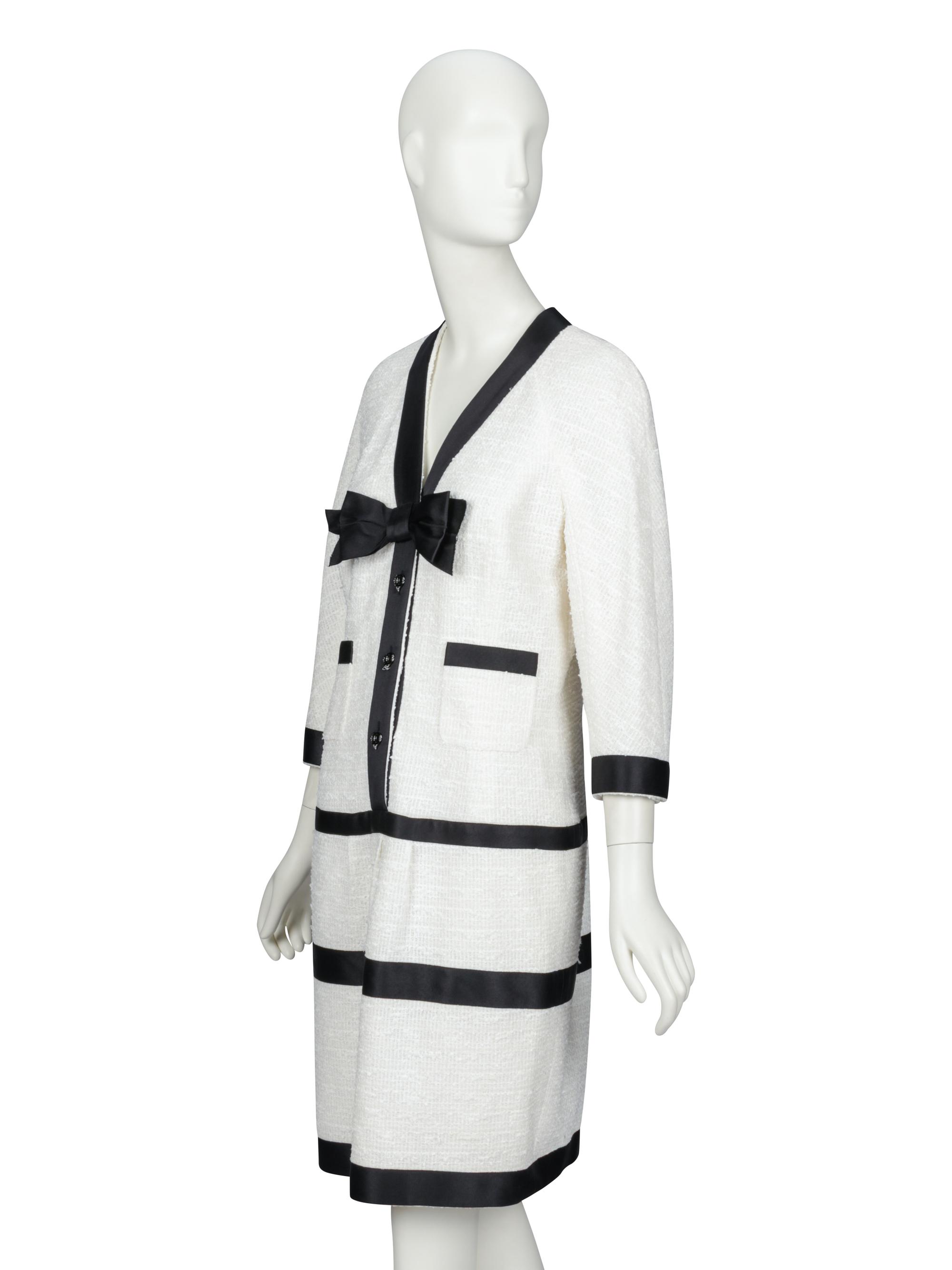 CHANEL, BLACK & WHITE TWEED DRESS