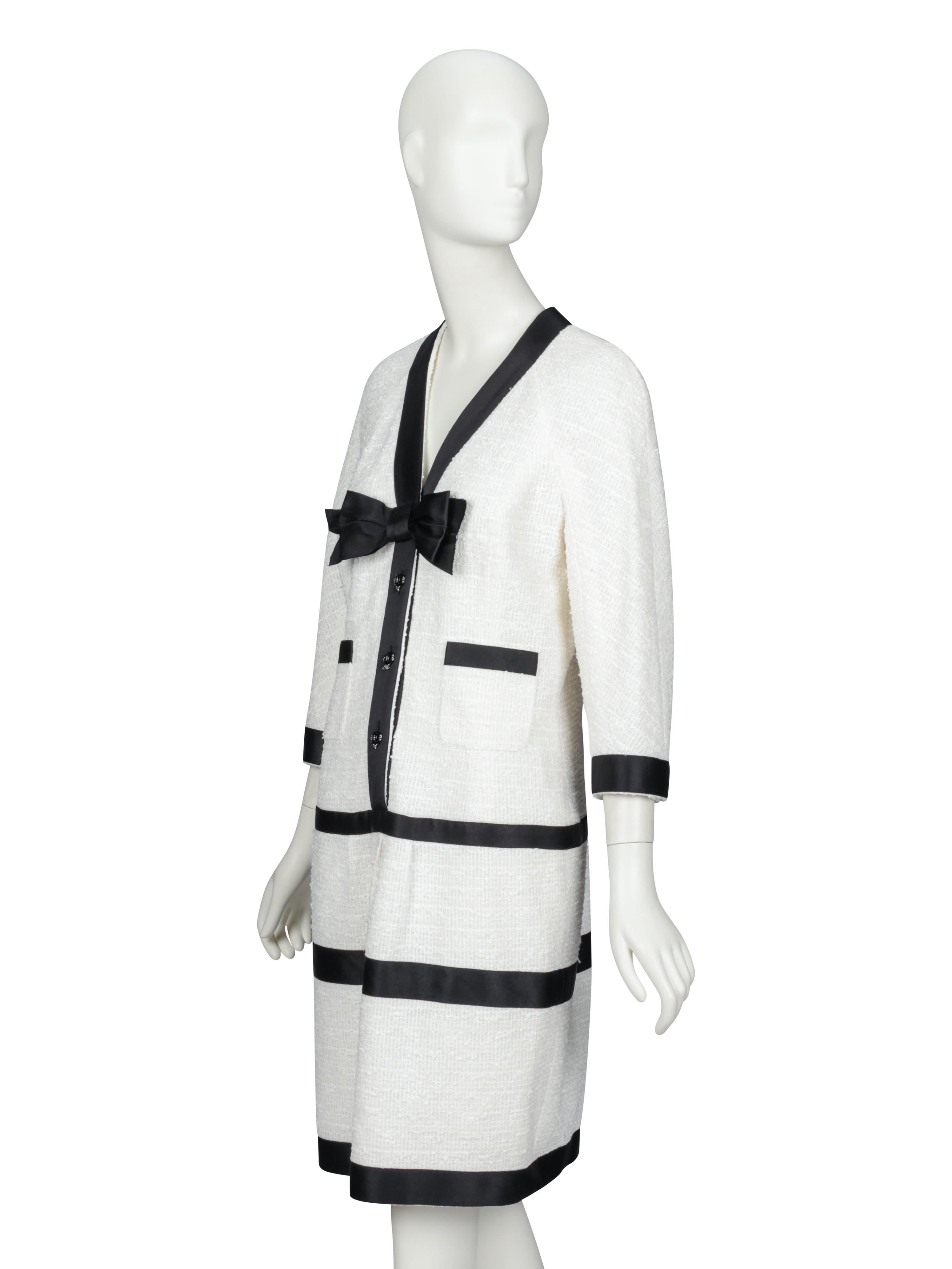 CHANEL, BLACK & WHITE TWEED DRESS