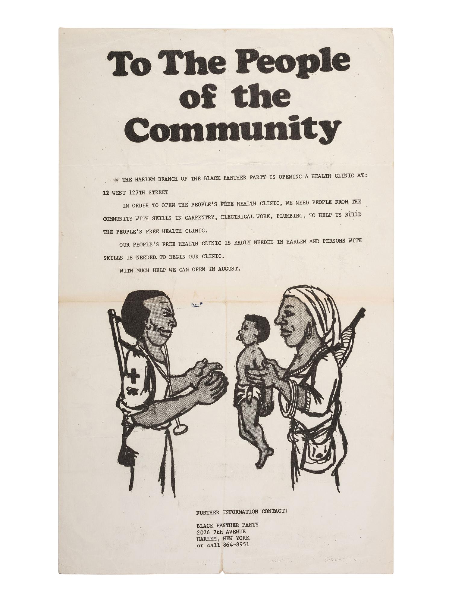 [BLACK PANTHER PARTY]. A group of pamphlets and other ephemera related to the Black Panther Party including a Harlem health clinic flyer.