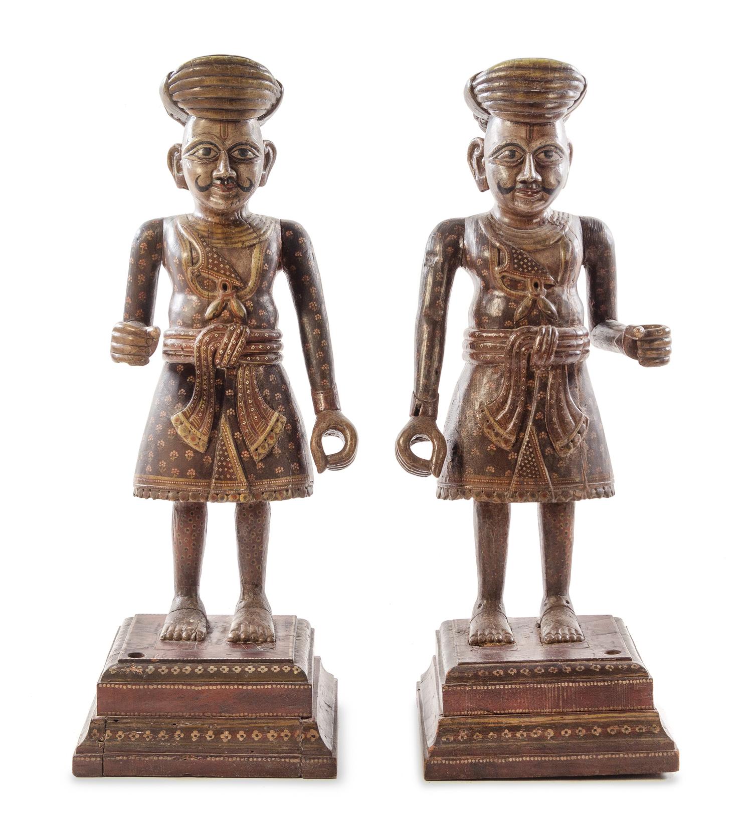 A Pair of Southeast Asian Painted Figures