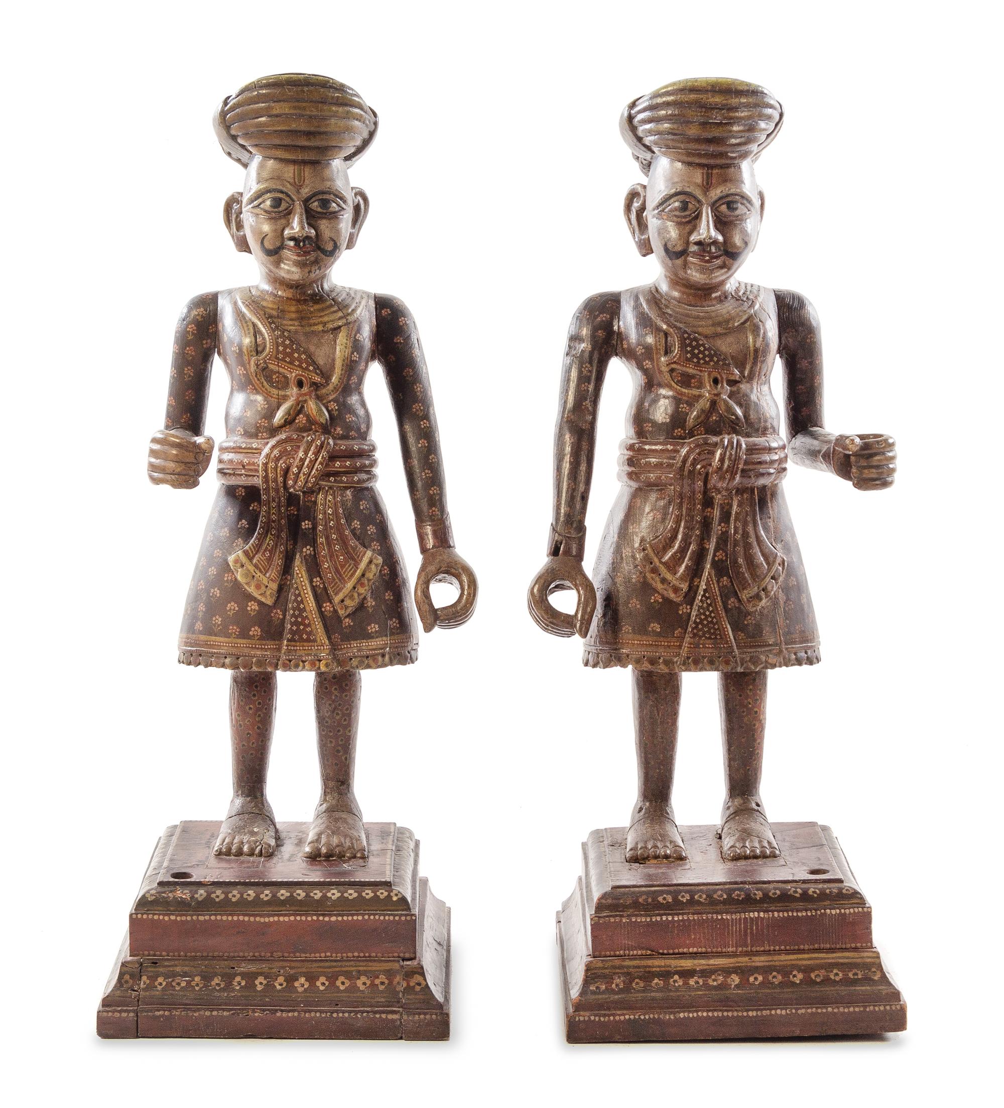 A Pair of Southeast Asian Painted Figures