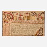 Johann Adam Eyer (1755-1837) A Fraktur Vorschrift, dated "1793"