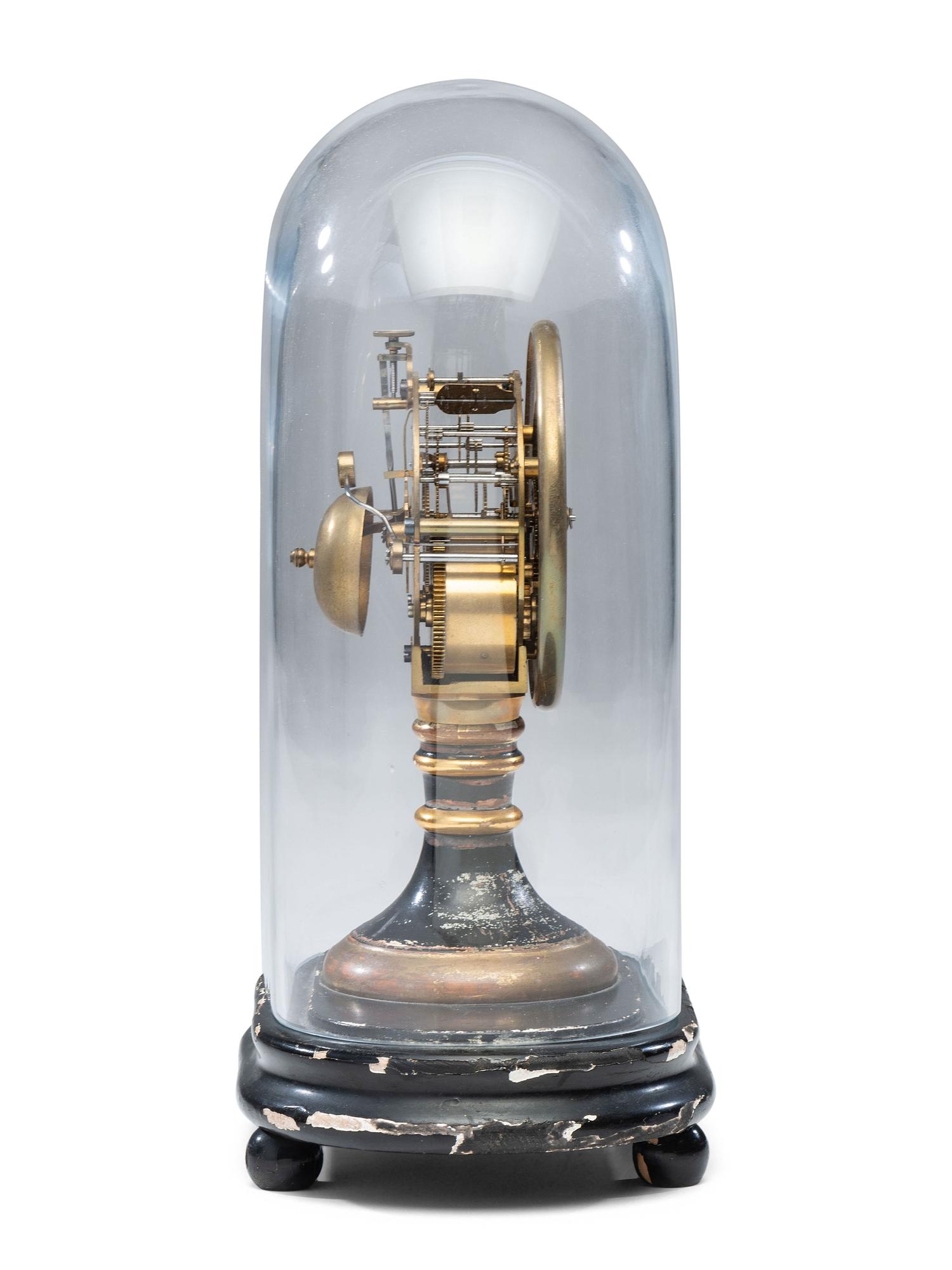 An Ebonized and Parcel Gilt Mantel Clock