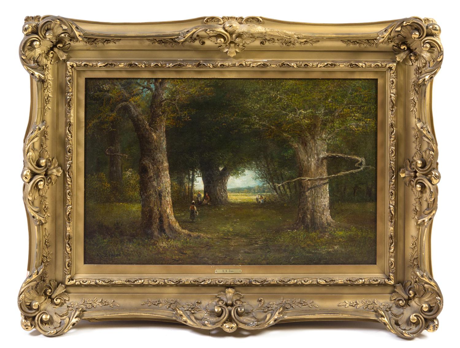 A. L. Zimm, (19th Century), Forest Scene with Figures