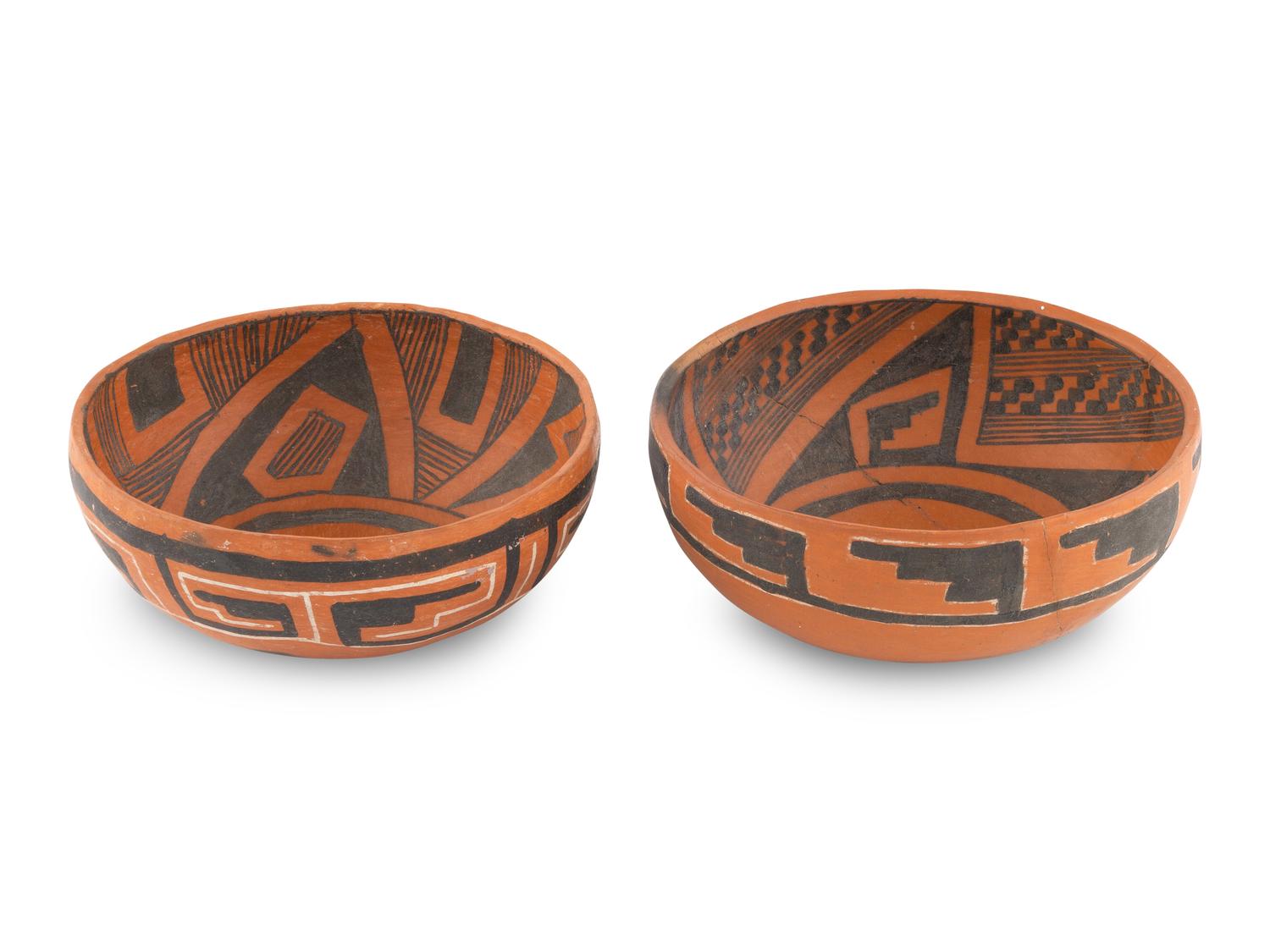 Ancestral Pueblo Redware Pottery Bowls