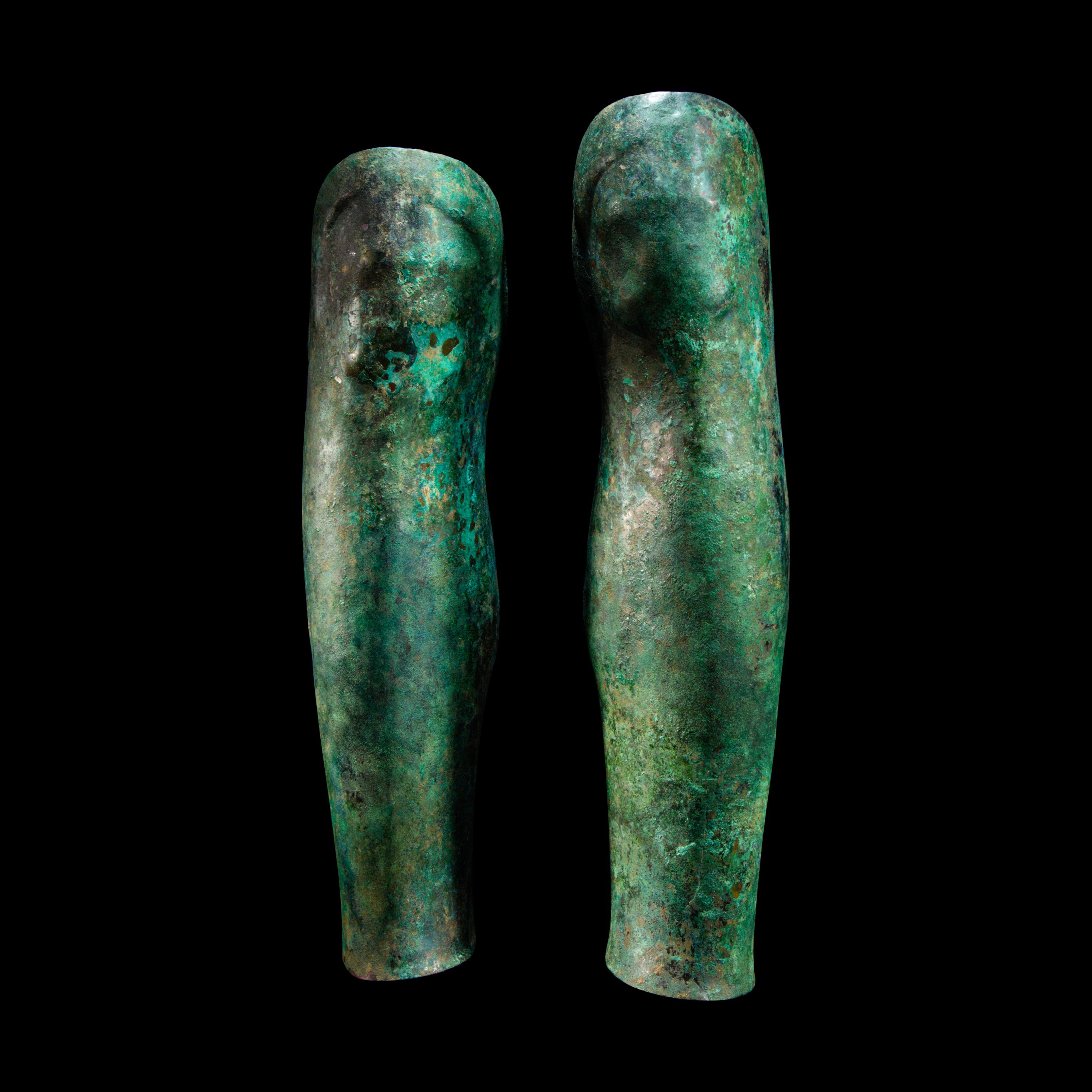 A Pair of Greek Bronze Greaves