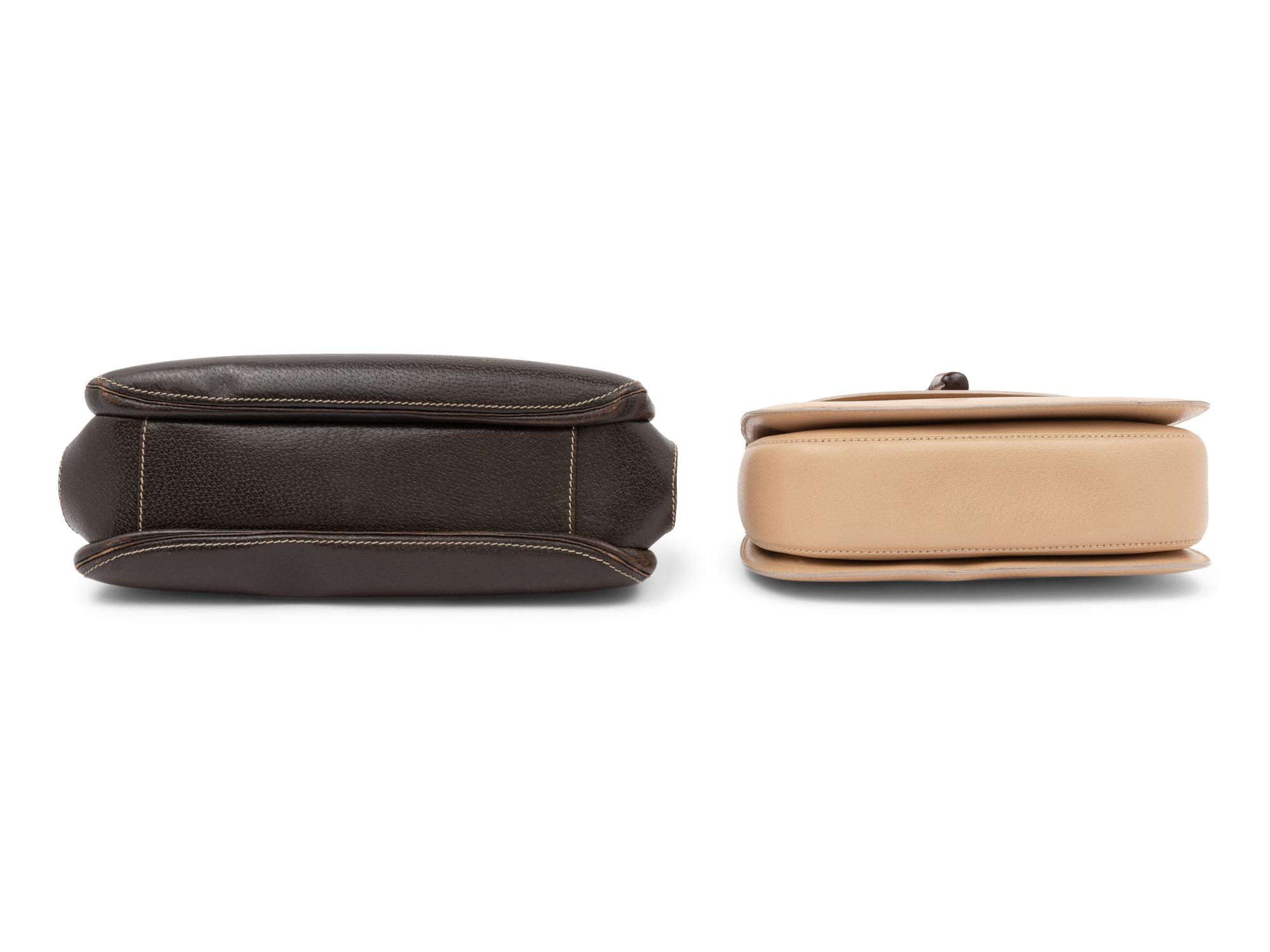 Two Gucci Bamboo Handled Bags, 1980-1990s