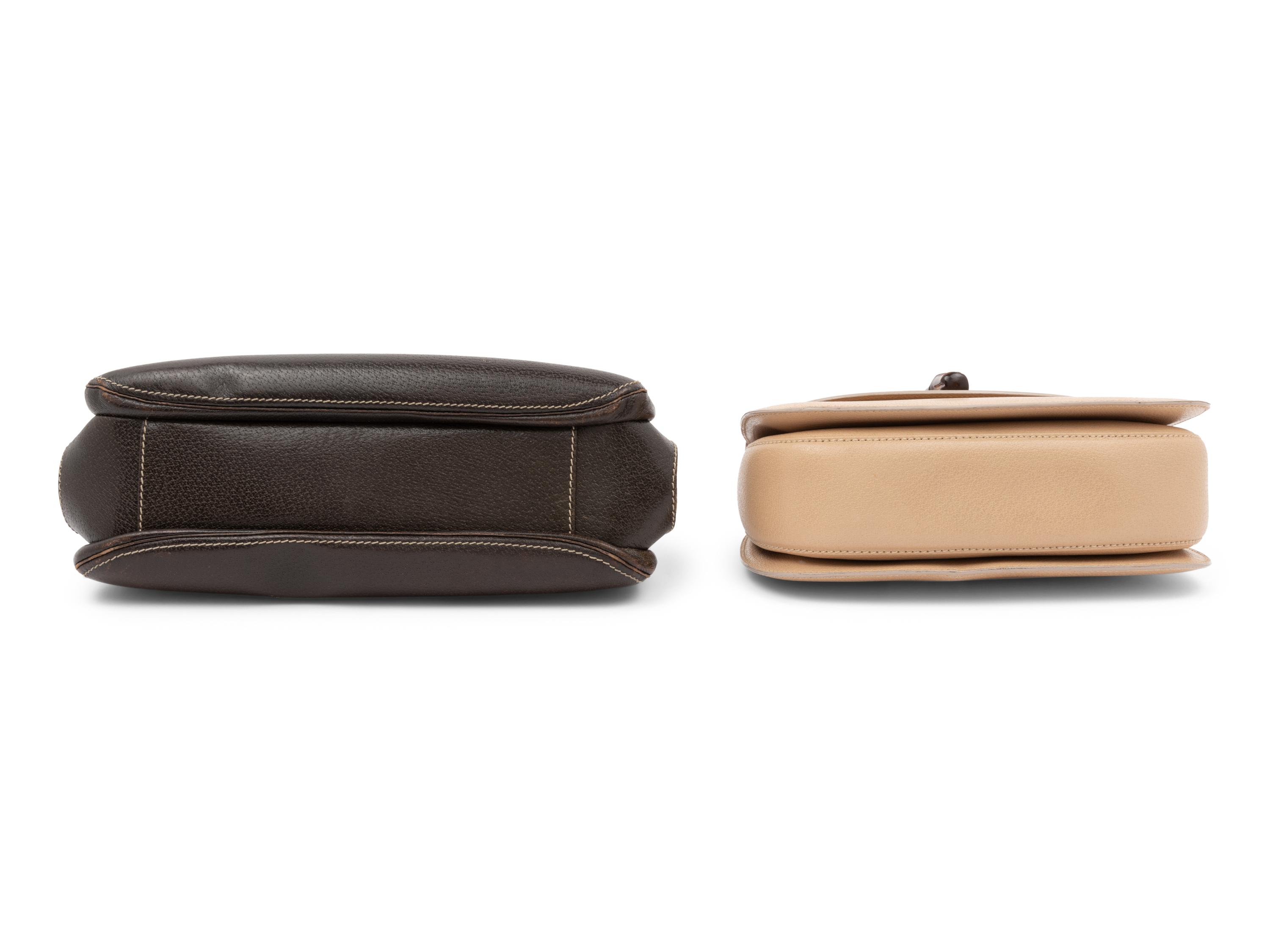 Two Gucci Bamboo Handled Bags, 1980-1990s