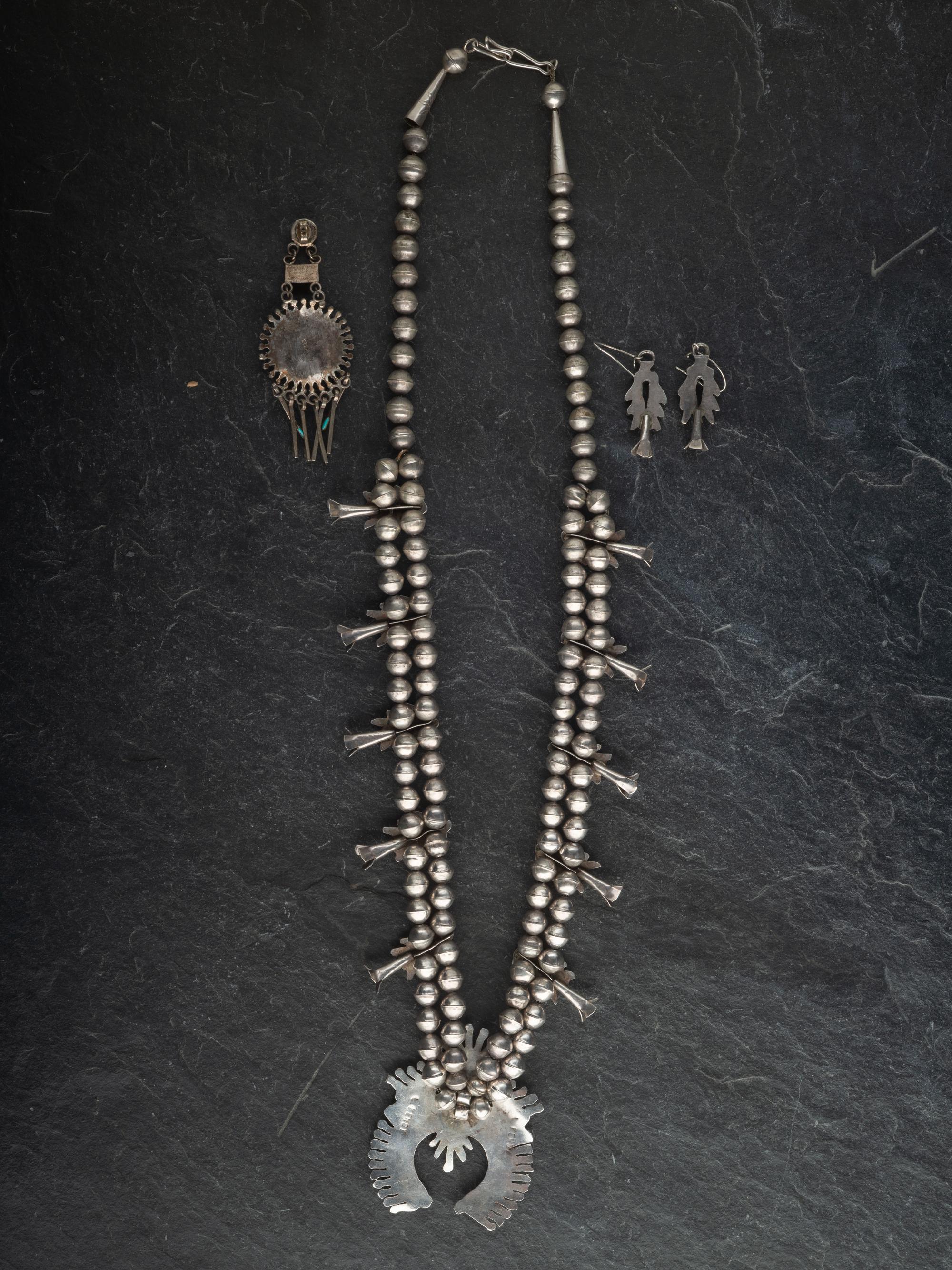Zuni Silver and Turquoise Petit Point Jewelry
