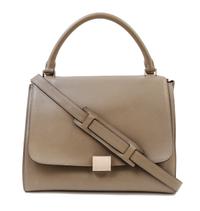 A Celine Taupe Leather and Suede Medium Trapeze Handbag, 11.5"- 20" L x 9" H x 7"- 9" W; Top handle: 4.5"; Strap drop: 15".