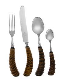 A German Horn-Mounted Stainless Steel Flatware Service
