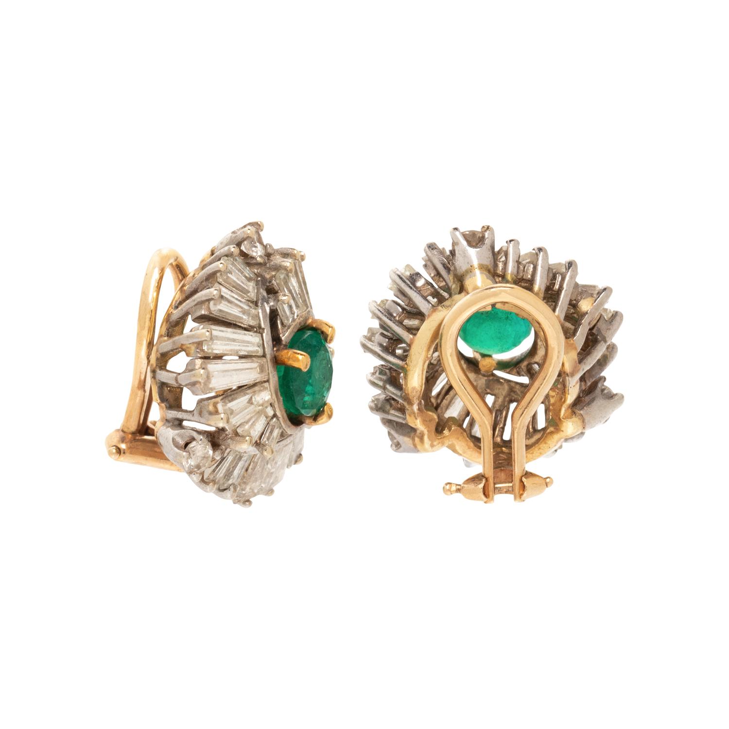 EMERALD AND DIAMOND EARRINGS