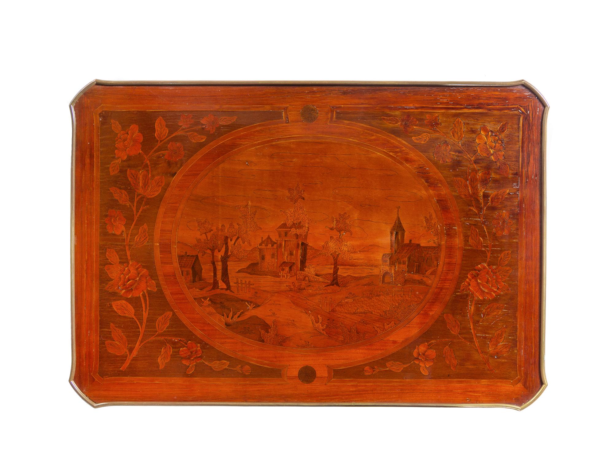 A Louis XV Gilt Bronze Mounted Marquetry Table à Écrire